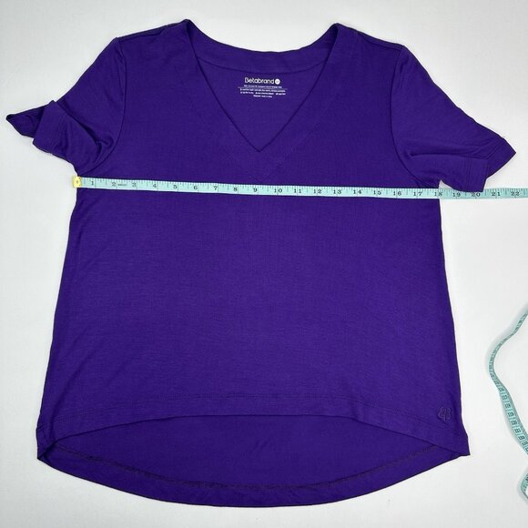 Betabrand Women’s NWOT Purple V-Neck Short Sleeve Hi-Low T-Shirt Extra Small/C36 - Picture 9 of 11